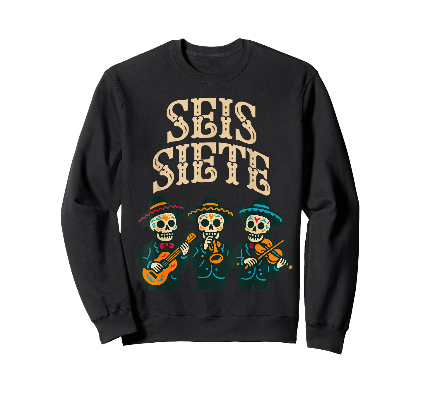 SEIS Siete Mexican 67 Funny Skull Graphic T-Shirt