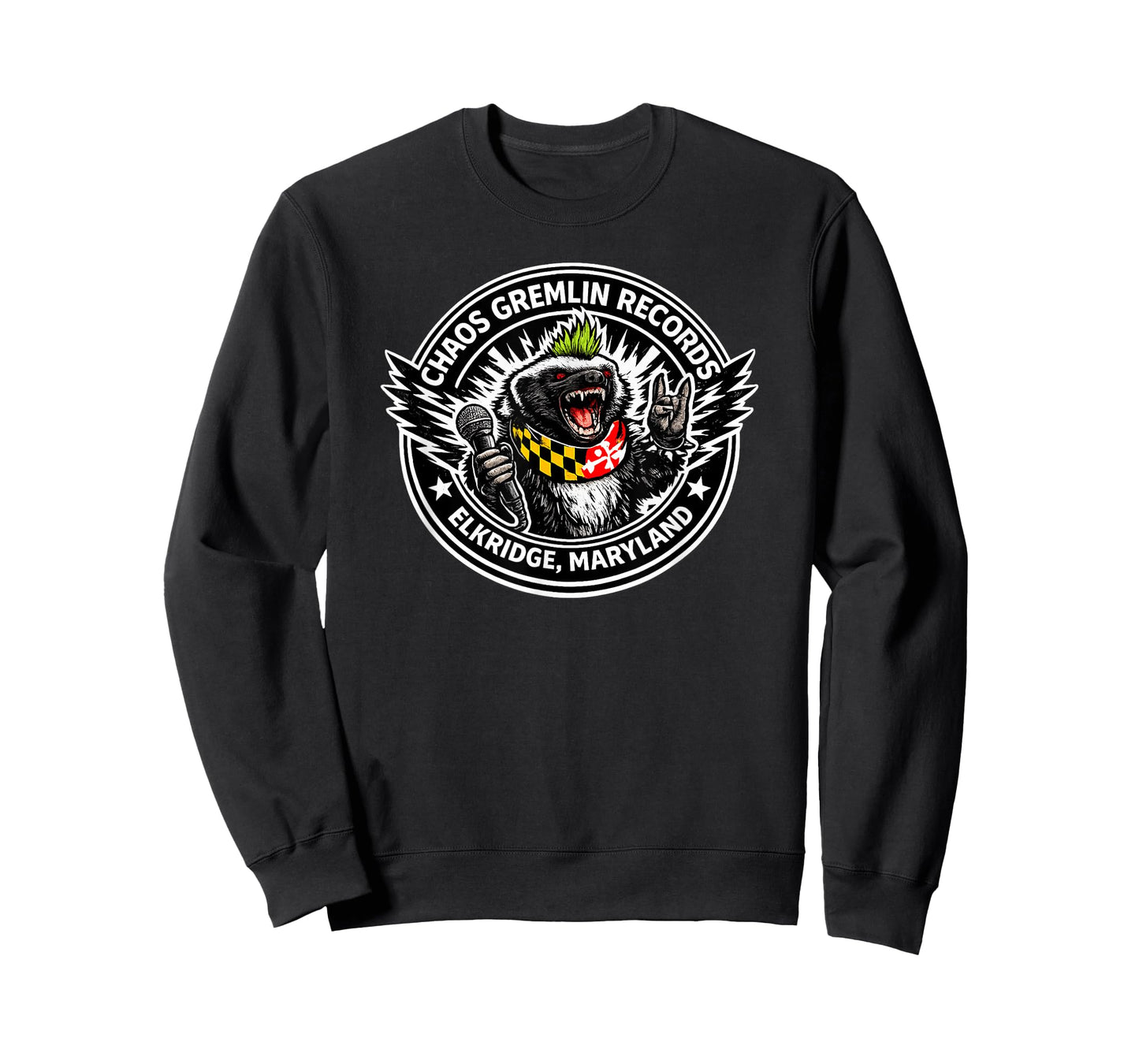 American Badger Attitude Chaos Gremlin Punk Records Novelty T-Shirt