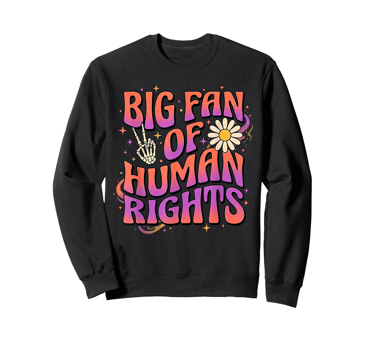 Big Fan of Human Rights Retro Protest Equality Groovy T-Shirt