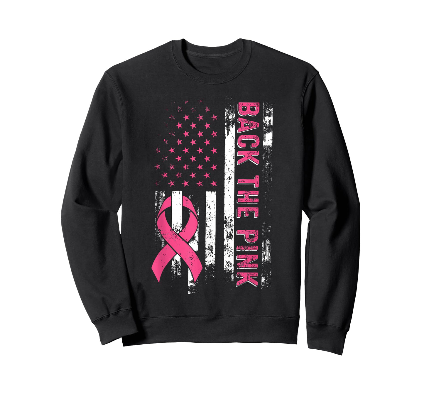 Back The Pink Us Flag Breast Cancer Awareness Women Men Kids T-Shirt