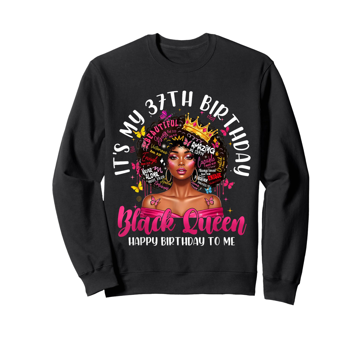 It's My 37th Birthday Black Queen Melanin 37 Year Old Women T-Shirt