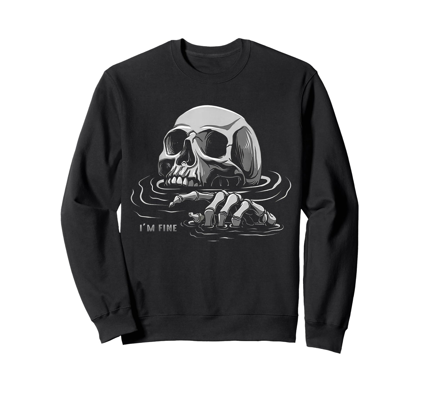 Dark Humor Skull Shirt – “I’m Fine” T-Shirt