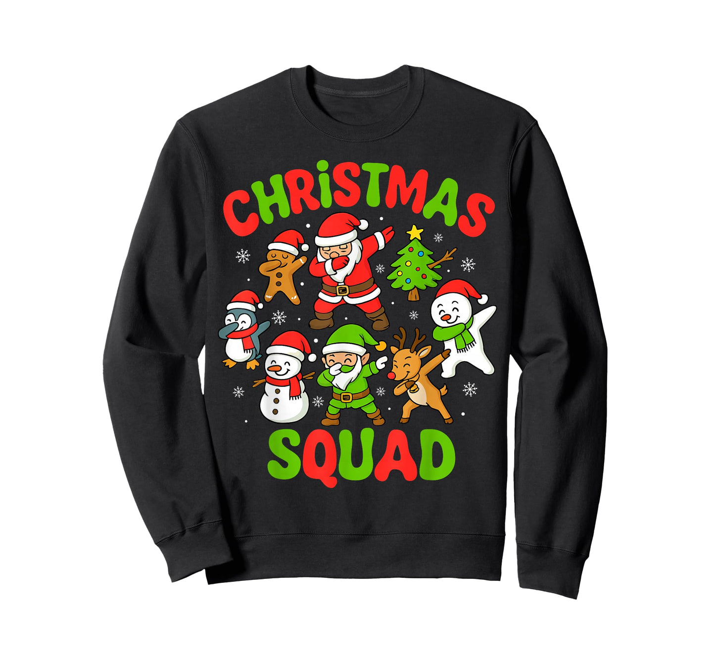 Christmas Squad Dabbing Santa for Family Youth Boys Coworker T-Shirt