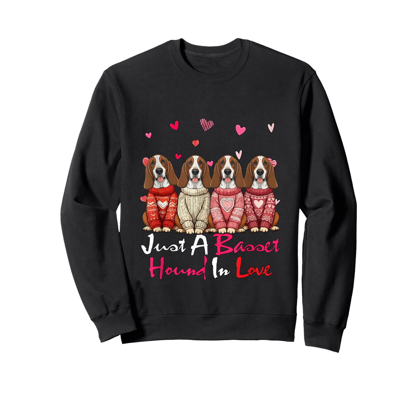 Just A Basset Hound in Love Valentine Group Dogs Owner Kids T-Shirt