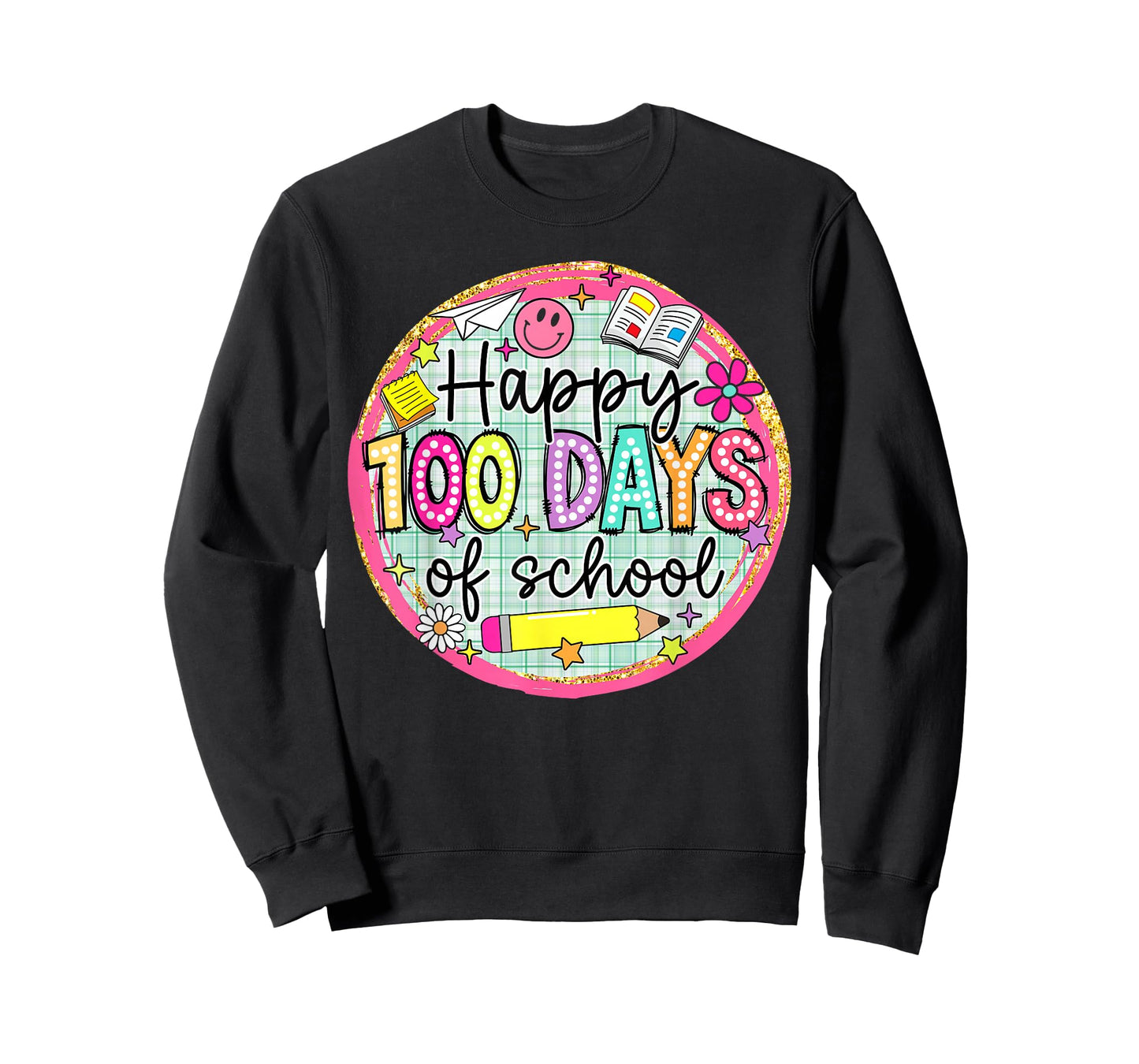 Happy 100 Days of School Pencil Kids Teachers Students T-Shirt