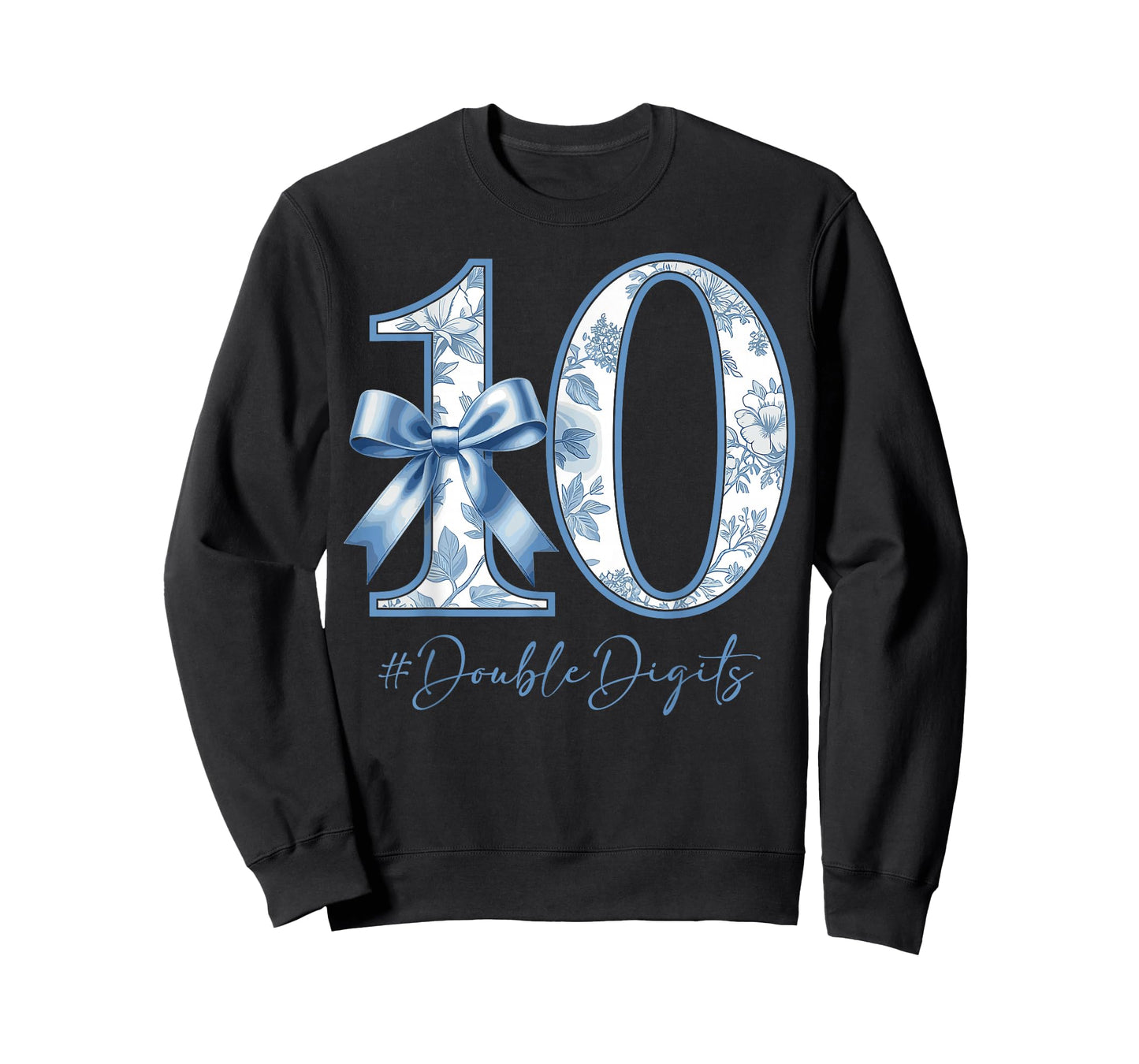 10th Birthday Blue Coquette Bow Girl Cute 10 Year Old T-Shirt