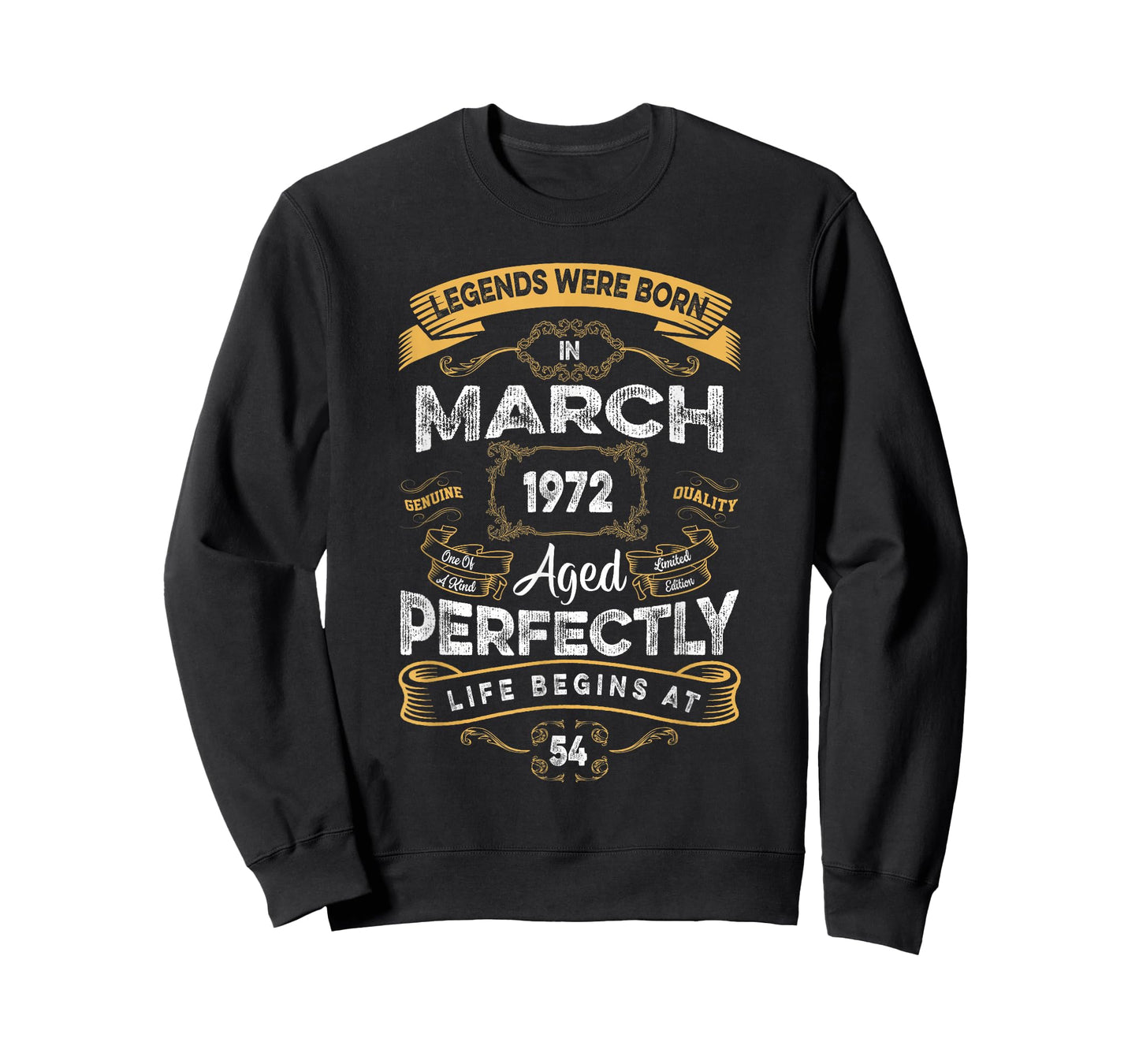 Retro 54th Birthday Legends were Born in March 1972 T-Shirt