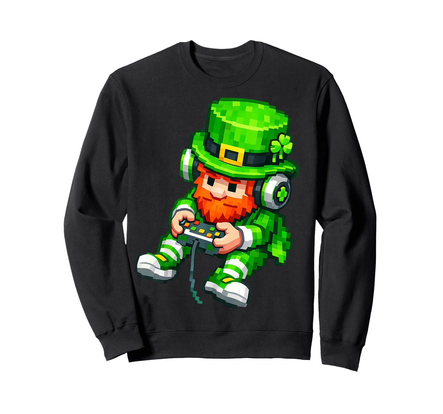 Video Game Leprechaun St Patricks Day Gamer Kids Boys Gaming T-Shirt