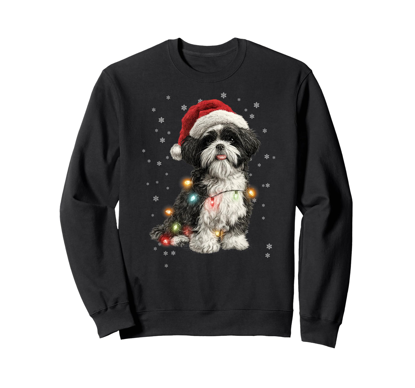 Christmas Dog Shih Tzu Santa Xmas Women Men Kids T-Shirt