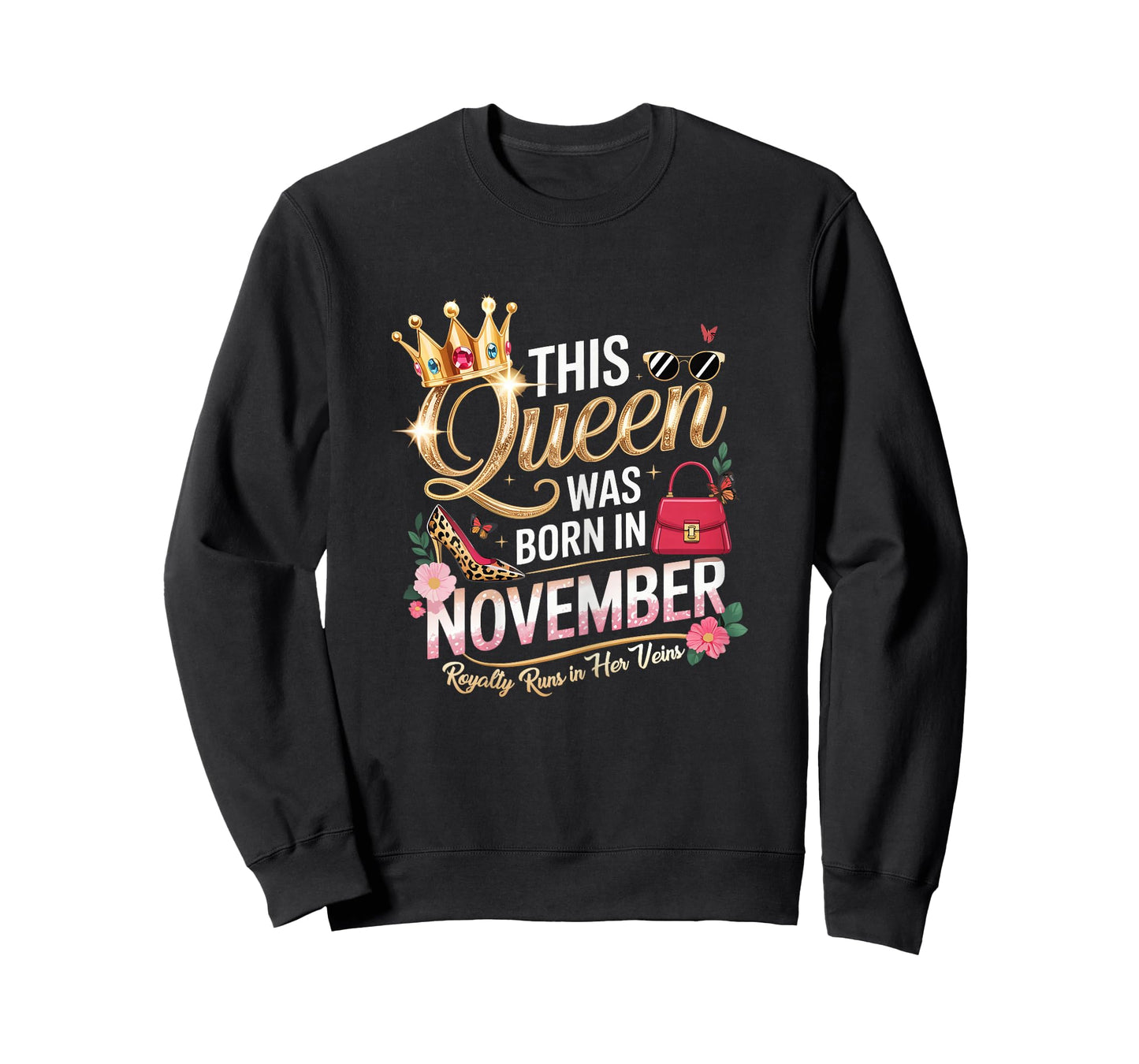 This Queen was Born in November Birthday Royal Women T-Shirt