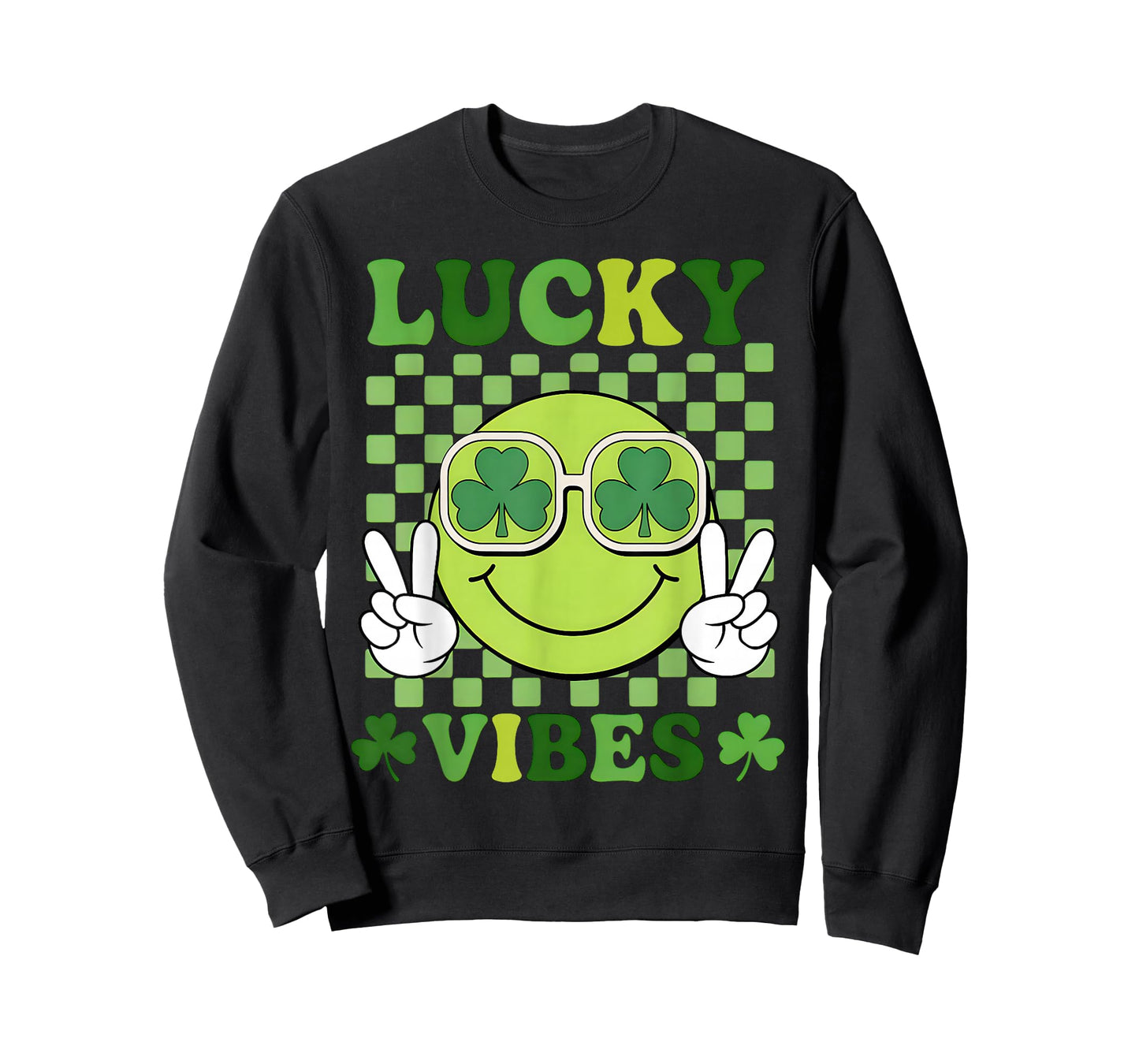 St Patricks Day Funny Lucky Shamrock Groovy Men Women Kids T-Shirt