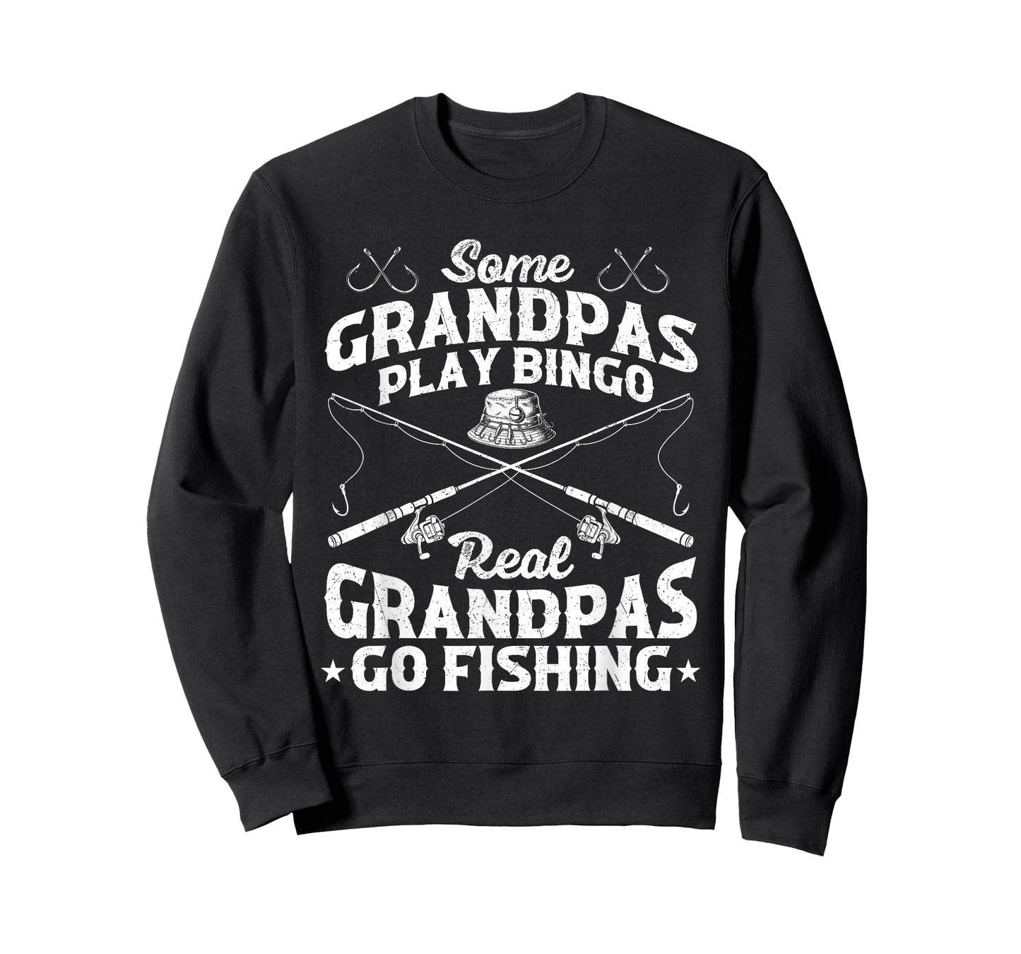 Some Grandpas Play Bingo Real Grandpas Go Fishing Fisherman T-Shirt