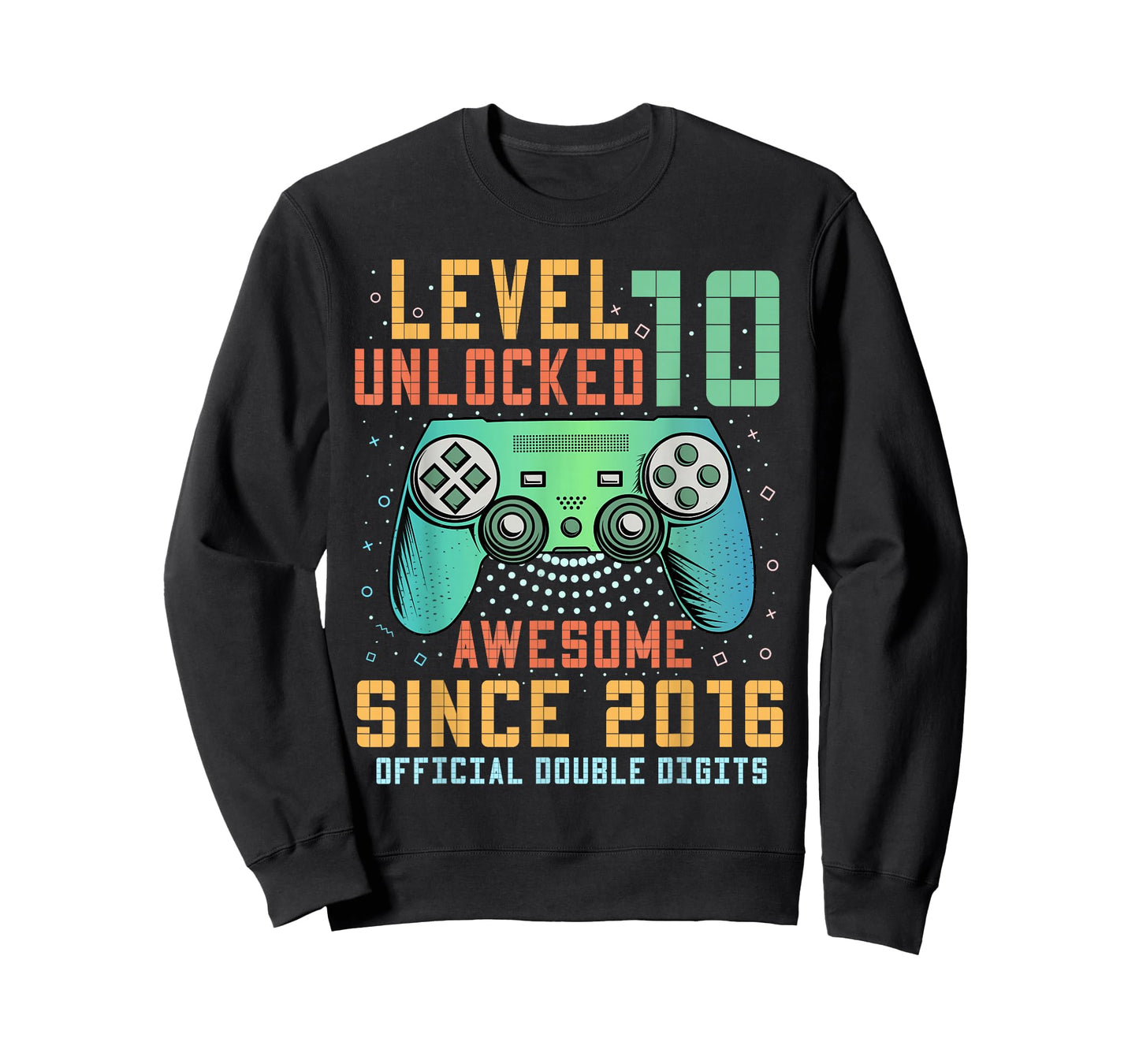 Level 10 Unlocked Official Double Digits 10th Birthday Boy T-Shirt