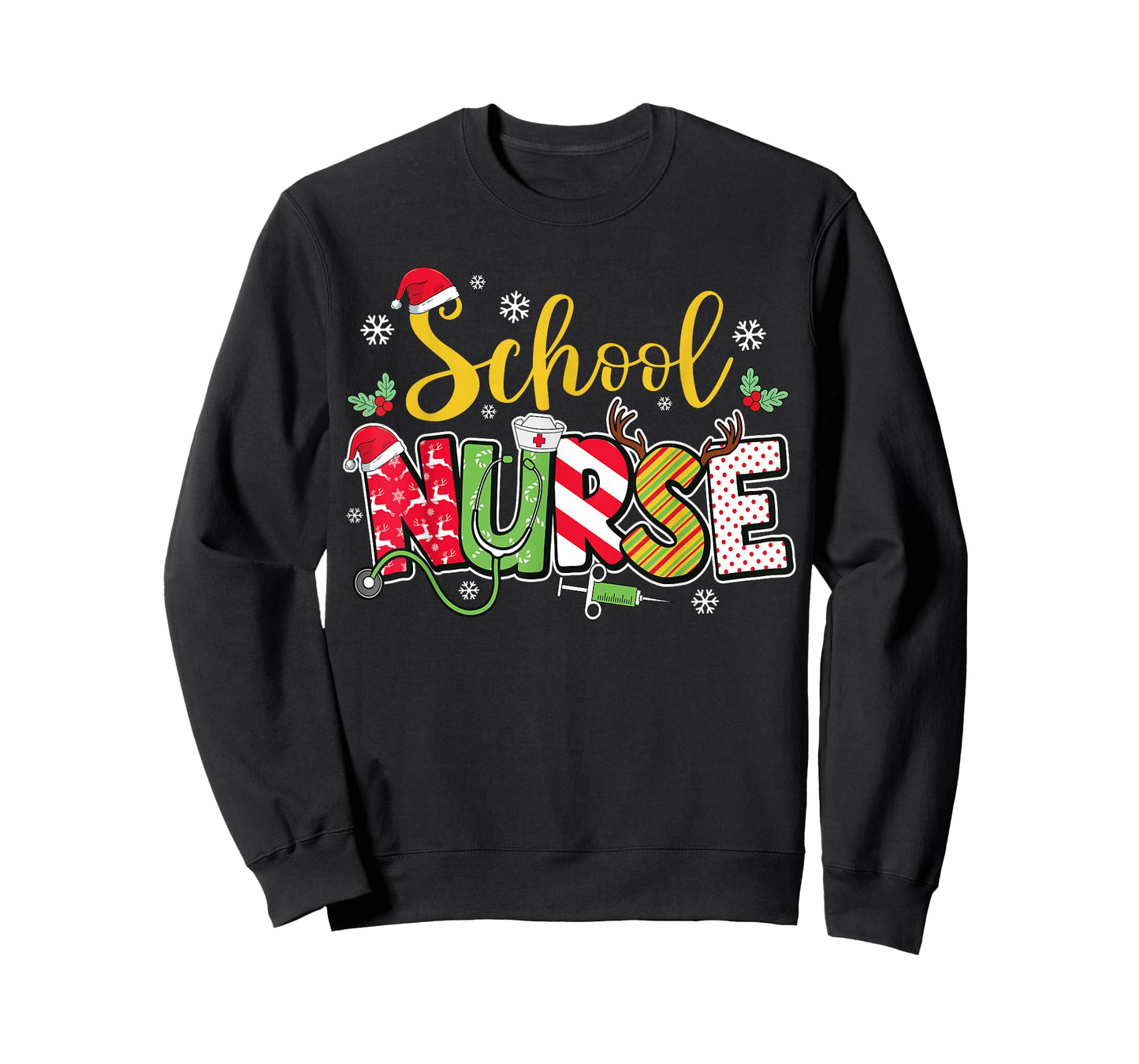 School Nurse Christmas Cute Xmas Nursing Holiday T-Shirt