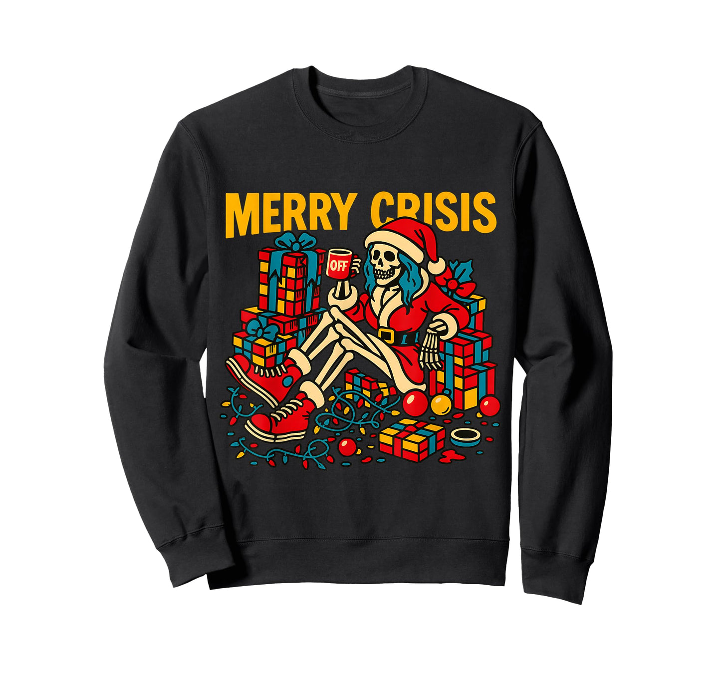 Merry Crisis Funny Skeleton Christmas T-Shirt