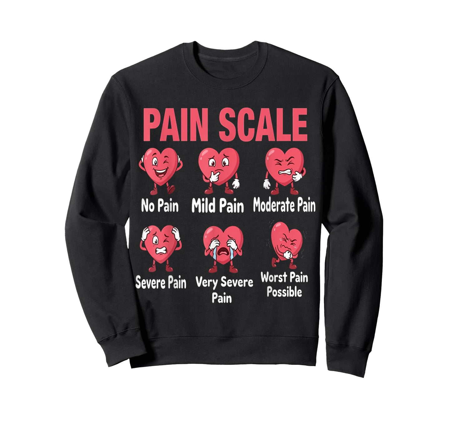 Funny Pain Scale Nurse Valentines Nurses Heart RN ER Nursing T-Shirt