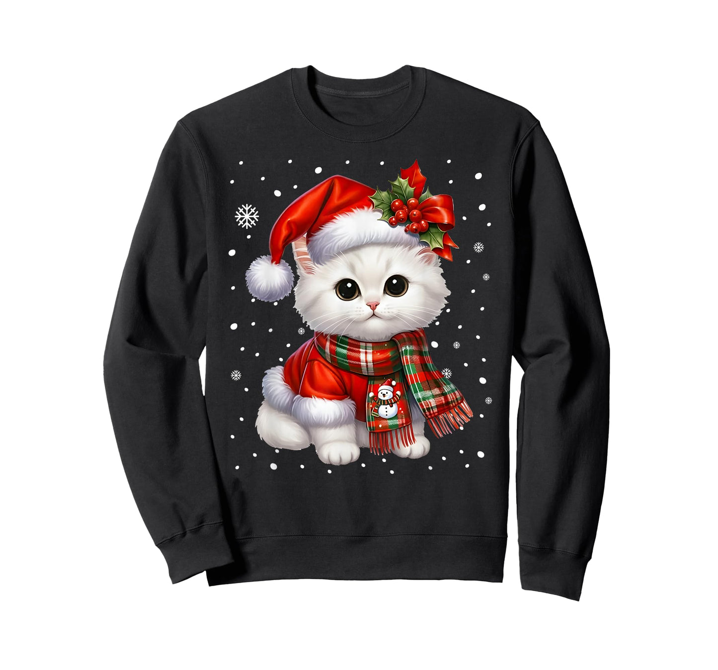 Cat Christmas Kitten Meowy Cat Lover Xmas T-Shirt