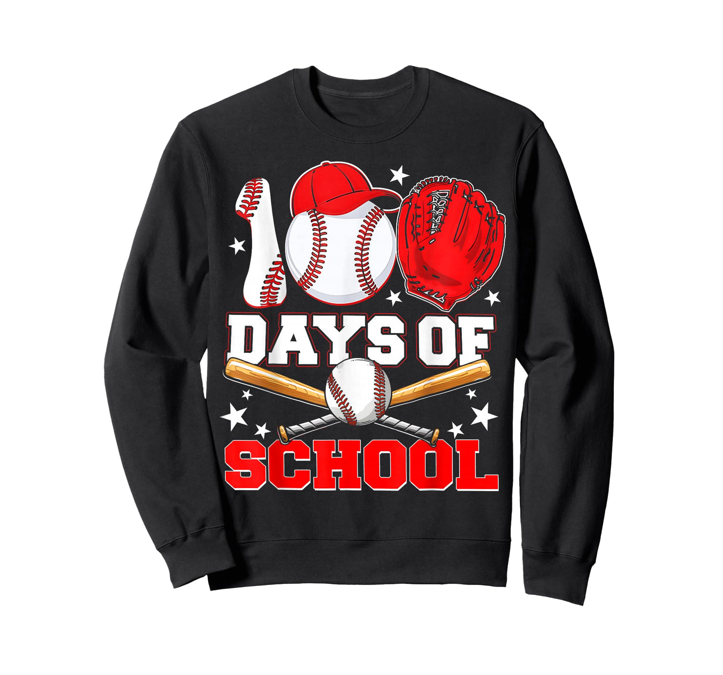 100 Days of School Baseball Boys Kids Students T-Shirt