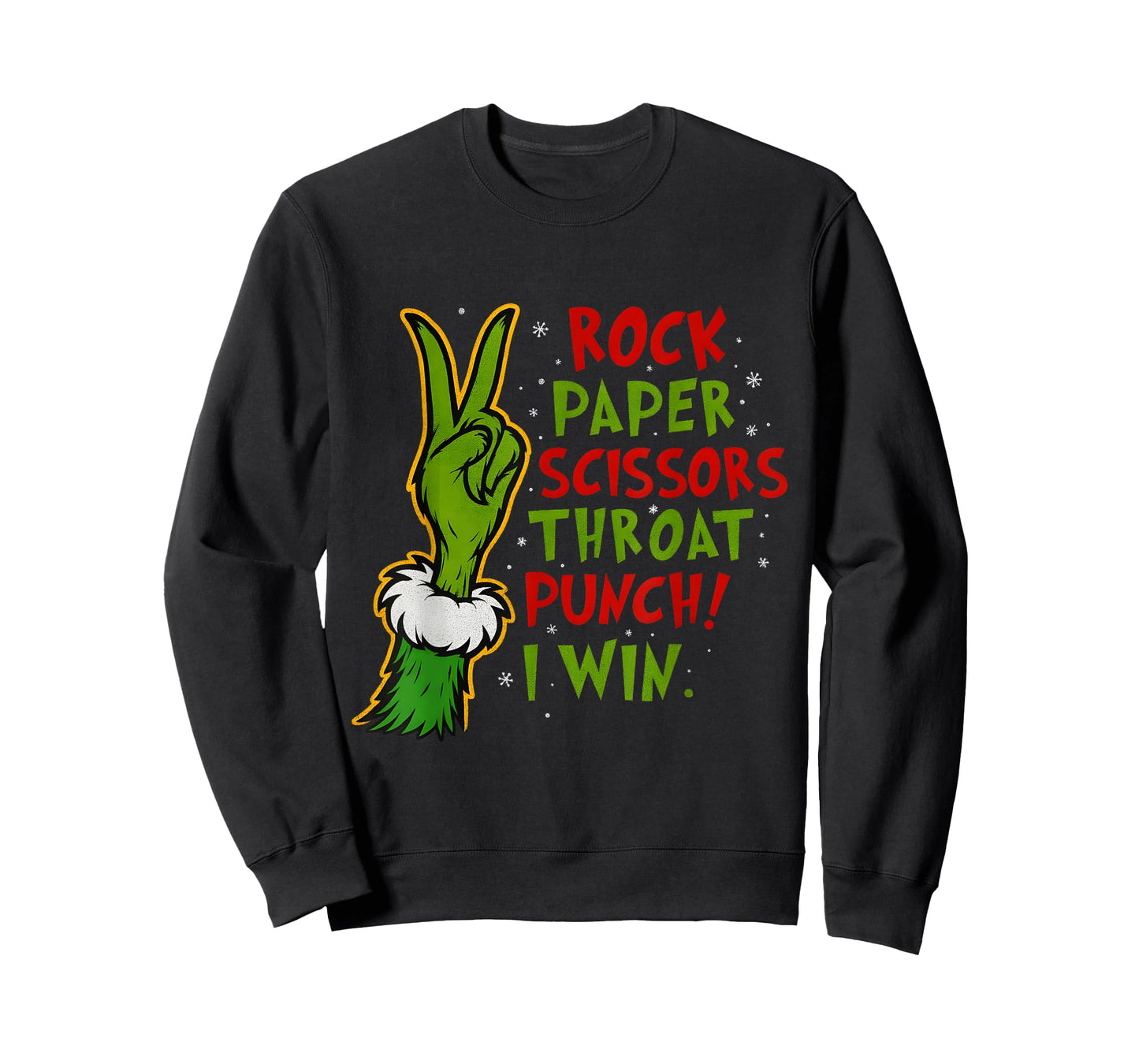 Funny Rock Paper Scissors Throat Punch Holiday Joke T-Shirt