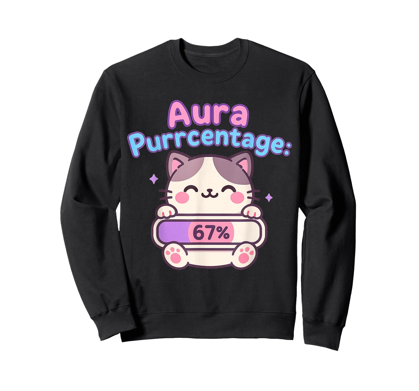 67 Funny Cat Aura Energy at Six Seven Meme Gen Z Alpha T-Shirt