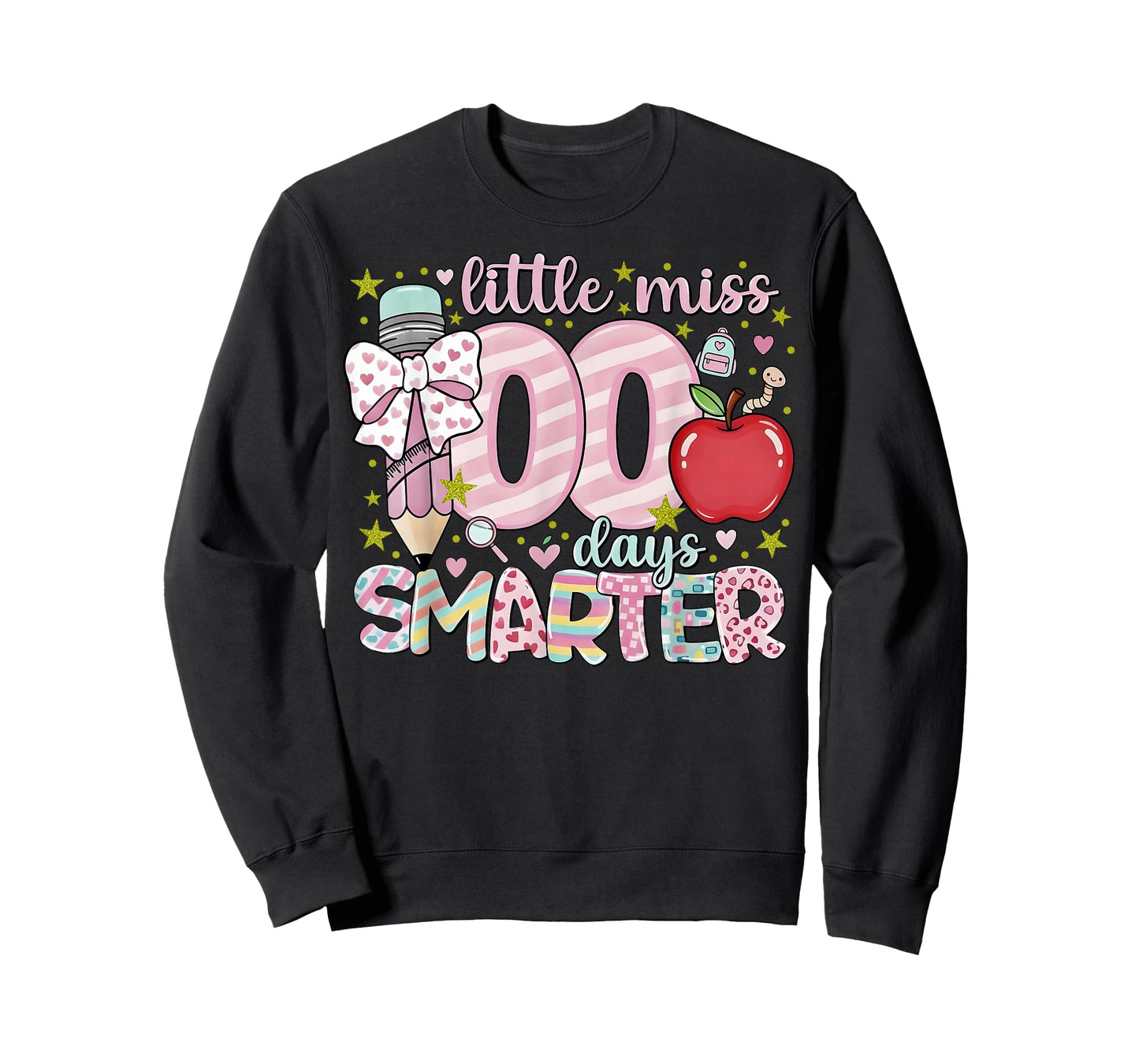 Little Miss 100 Days Smarter Kids Girls 100th Day of School T-Shirt
