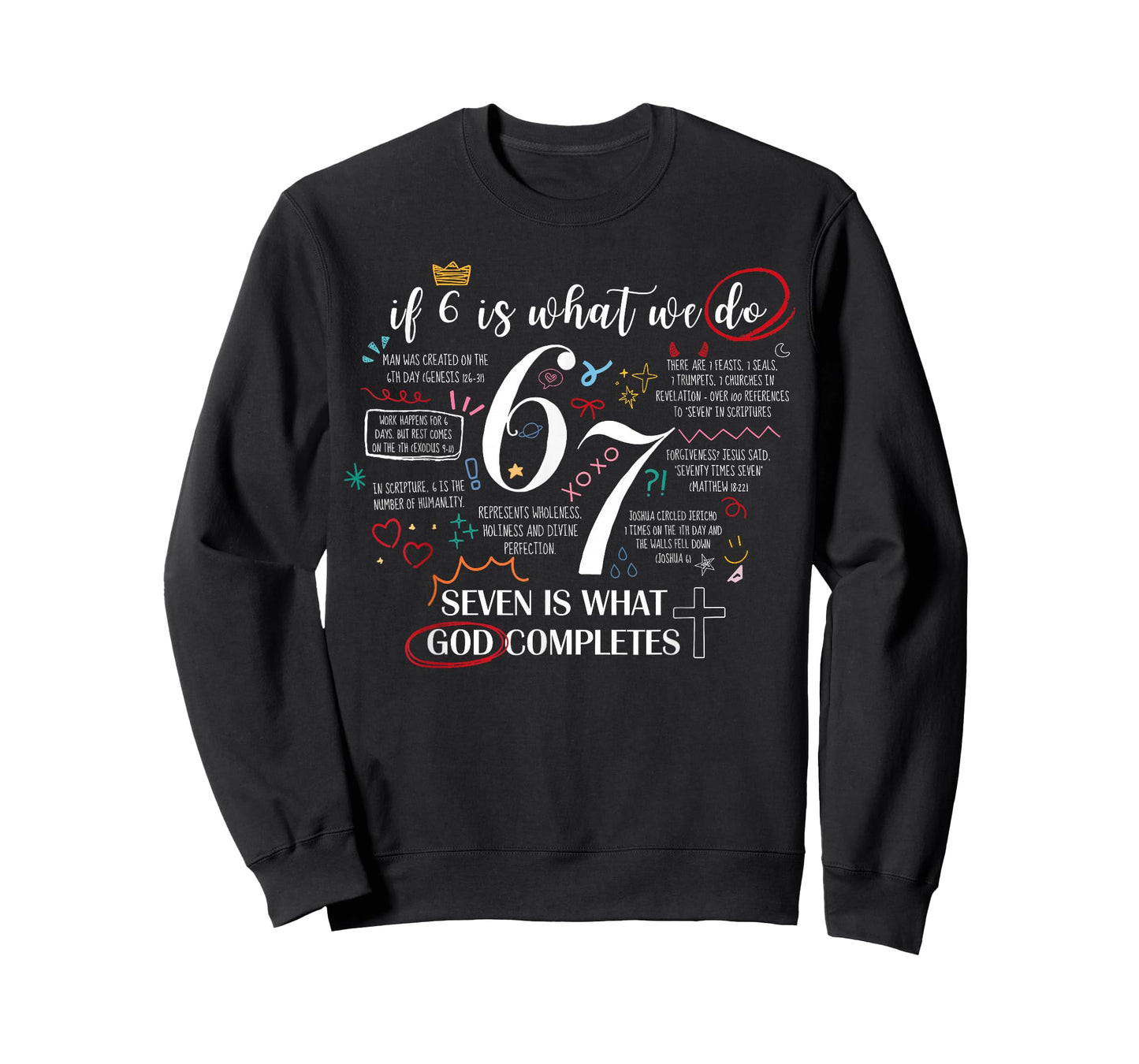 Funny What God Completes 6 7 Meme Jesus Christian Bible T-Shirt