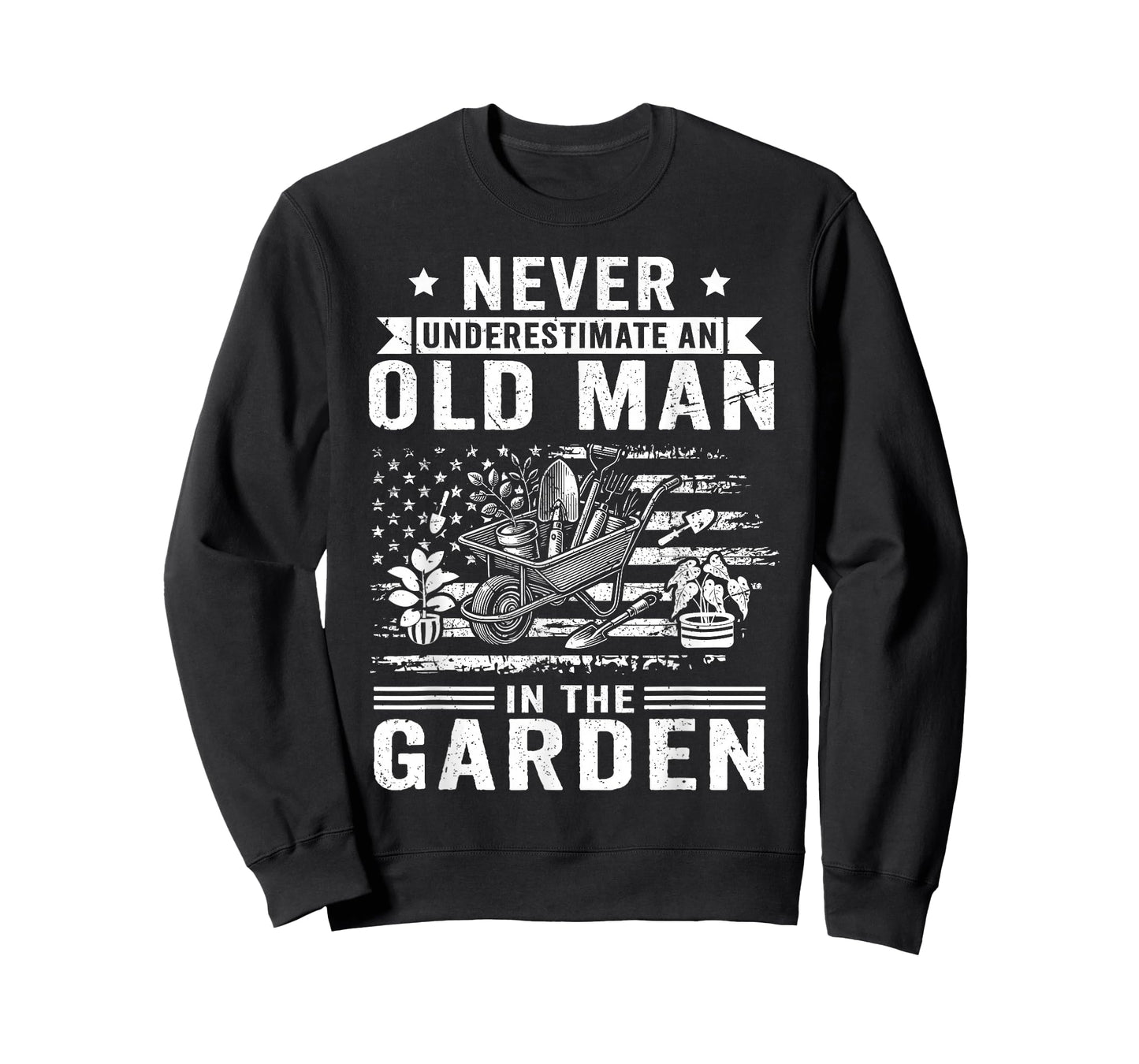 Never Underestimate an Old Man in The Garden Funny Gardening T-Shirt