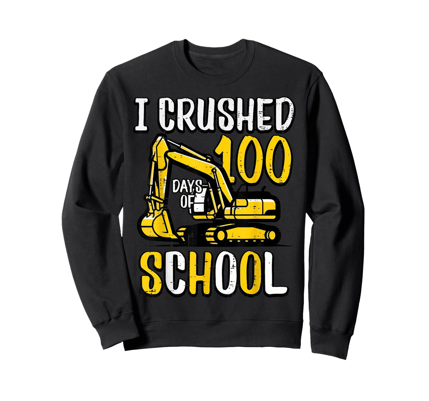 I Crushed 100 Days of School Excavator 100th Day Boys Kids T-Shirt