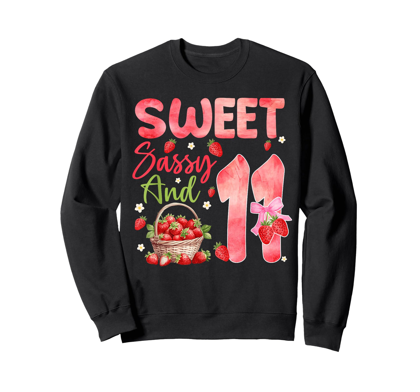 Sweet Sassy and Eleven Bday 11th Strawberry Theme Party T-Shirt