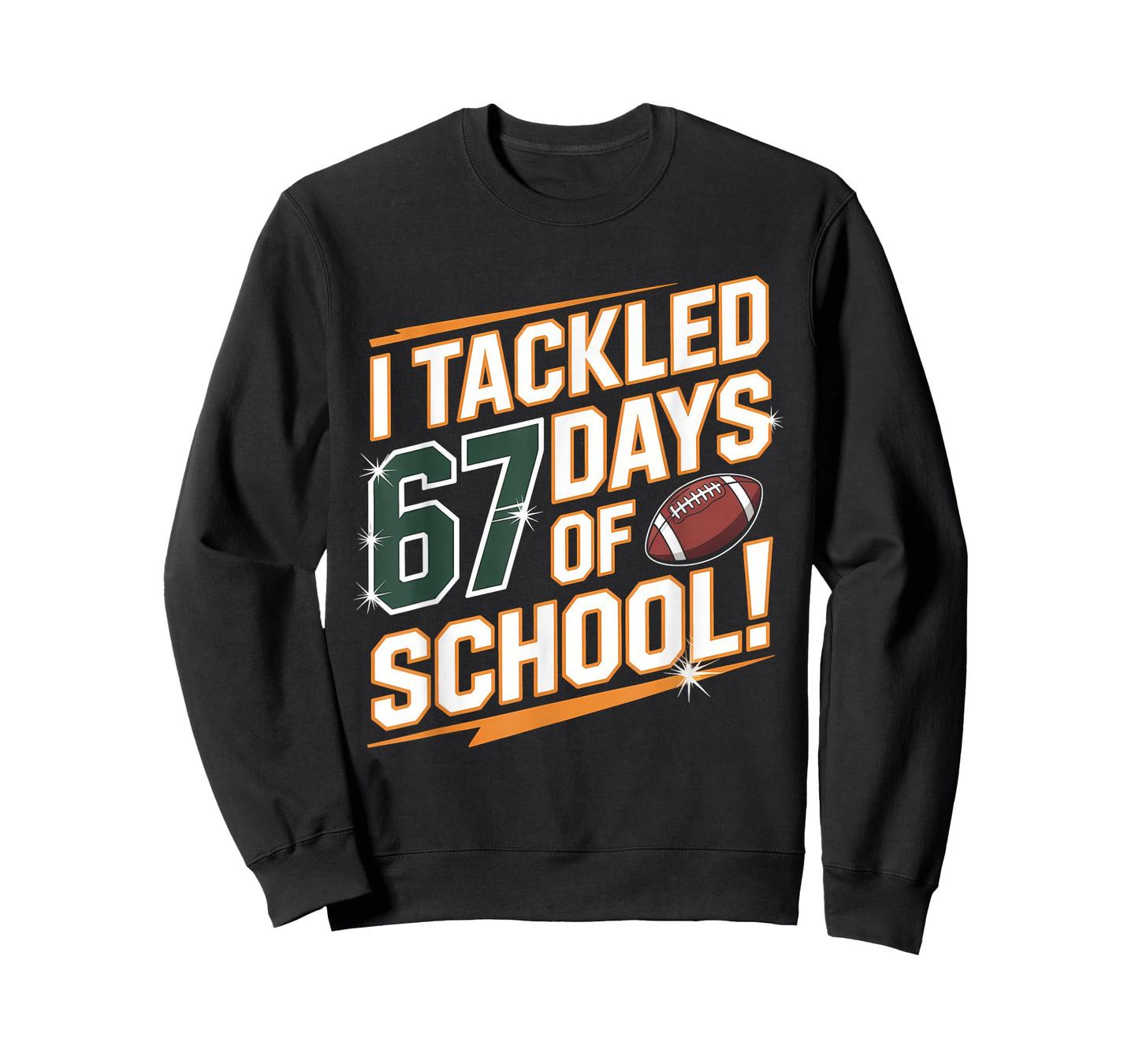 I Tackled 67 Days of School Kids Boys Football 67 Meme T-Shirt