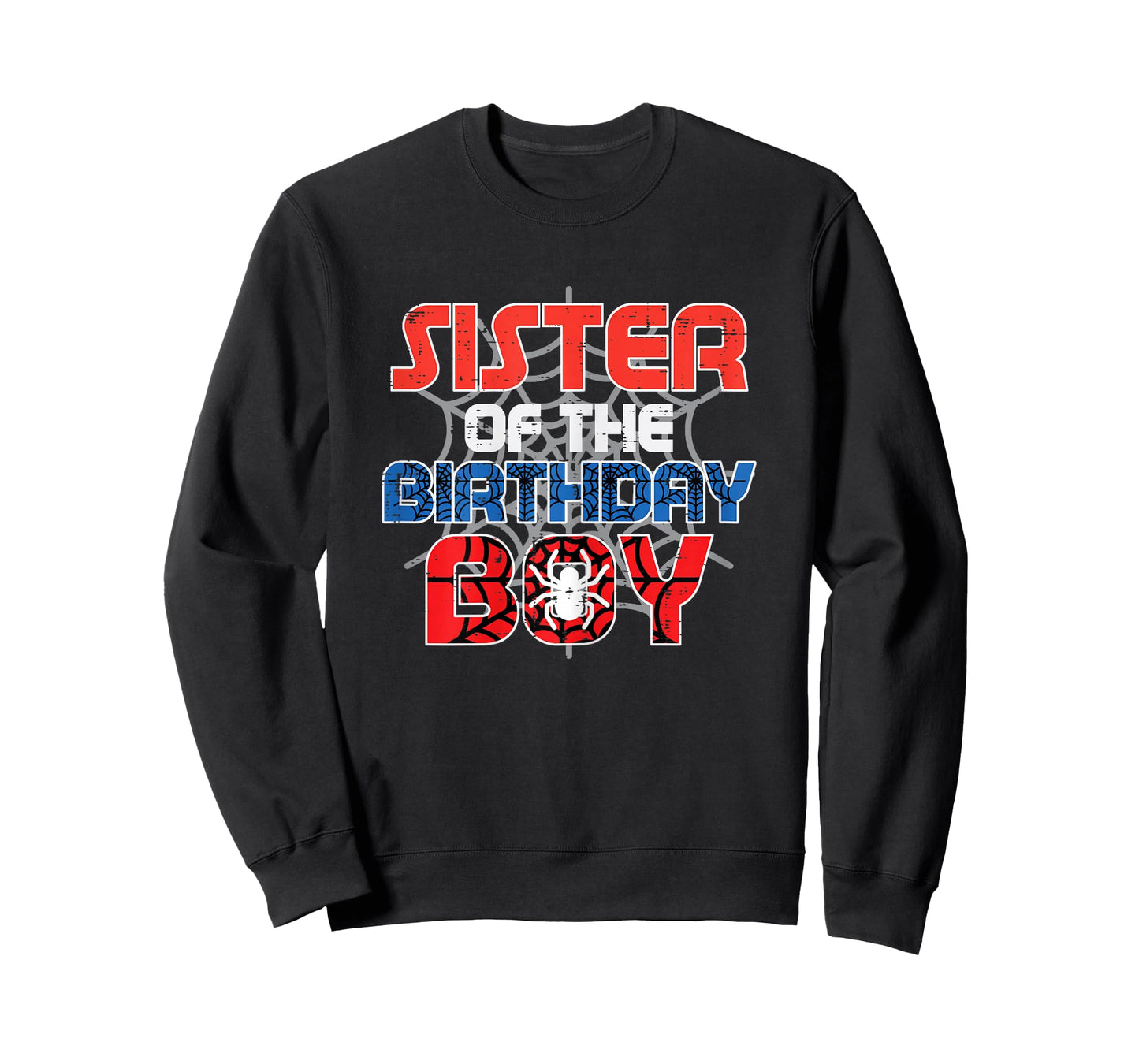 Sister of Birthday Boy Spider Family Bday Party Girls Kids T-Shirt