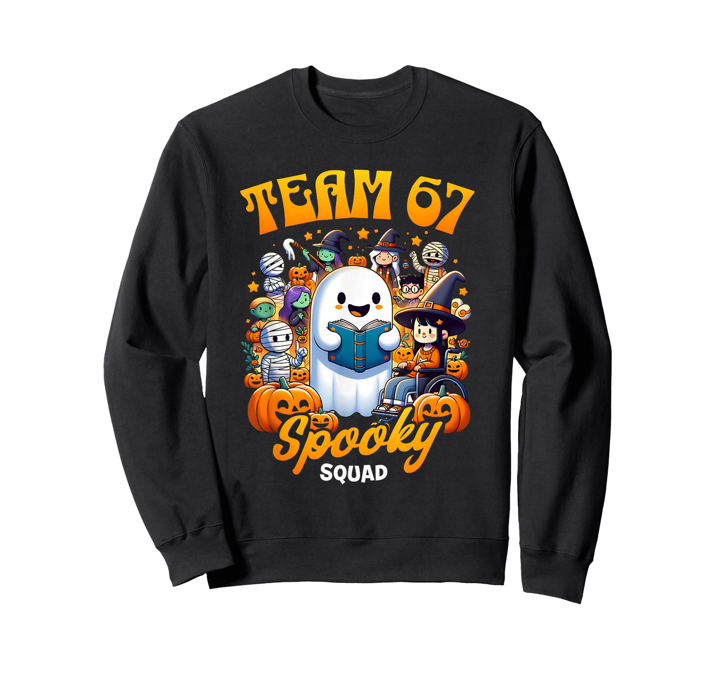 Team 67 Spooky Squad Funny Six Seven Meme 6 7 Halloween T-Shirt