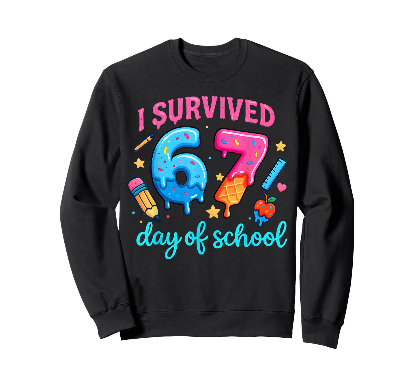I Survived 67 Days of School Six Seven Meme Teacher Student T-Shirt