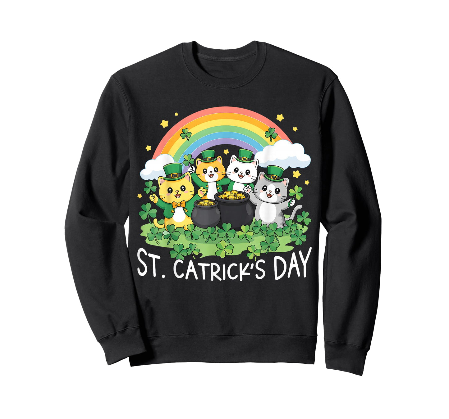 St Patricks Day Patricks Funny Cats Saint Pattys Boy Girl T-Shirt