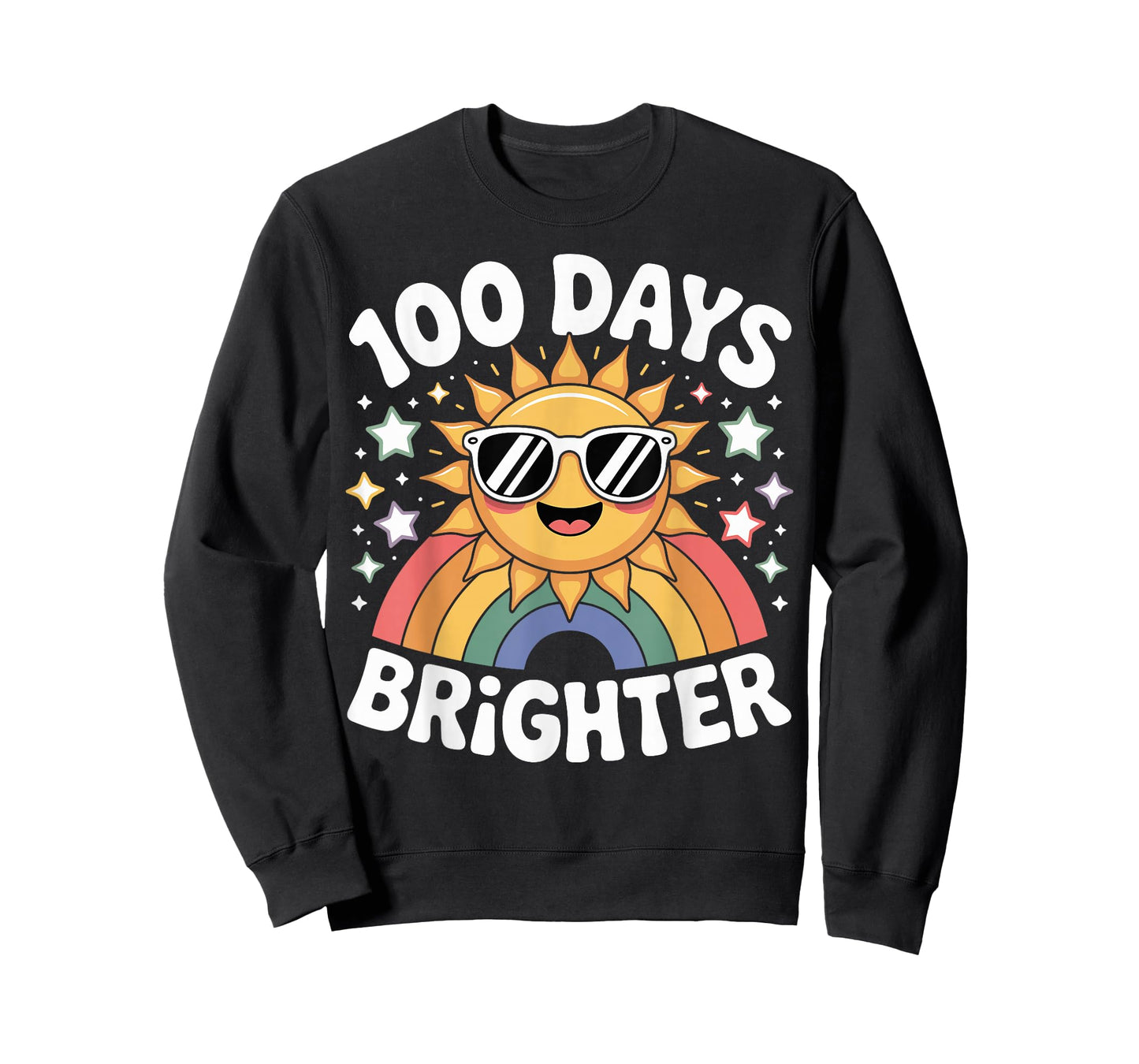 100 Days Brighter Cute Rainbow Sunshine School Design T-Shirt