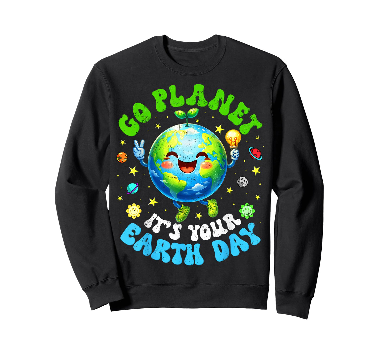 Go Planet Its Your Earth Day Environment Peace Sign Boy Girl T-Shirt