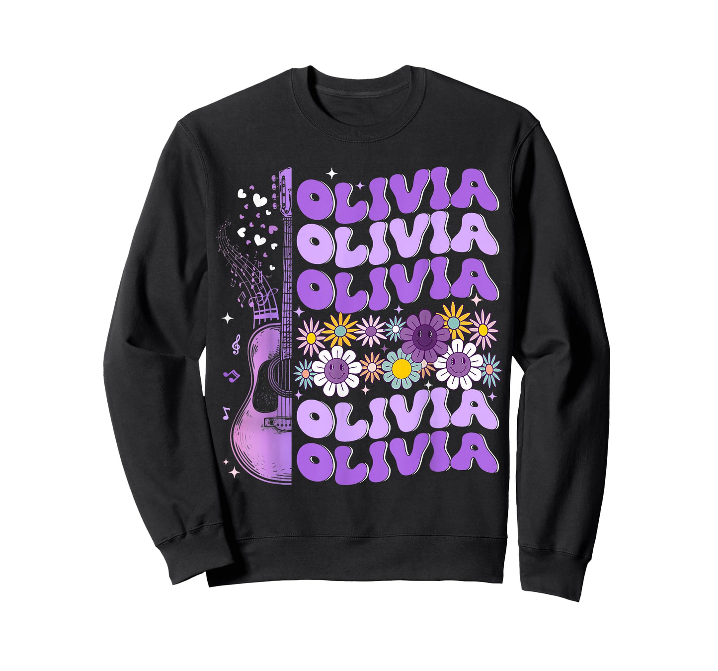 Retro Olivia First Name Personalized Groovy Birthday 80's T-Shirt