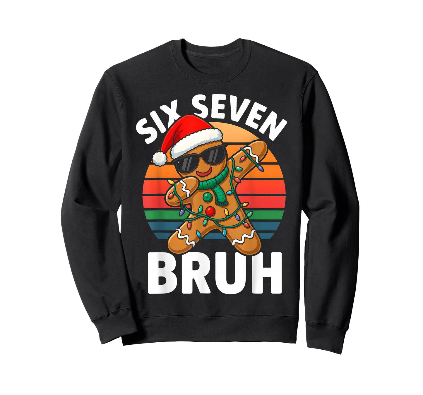 HUGvyn Six Seven 6 7 Meme Dabbing Gingerbread Christmas Bruh T-Shirt