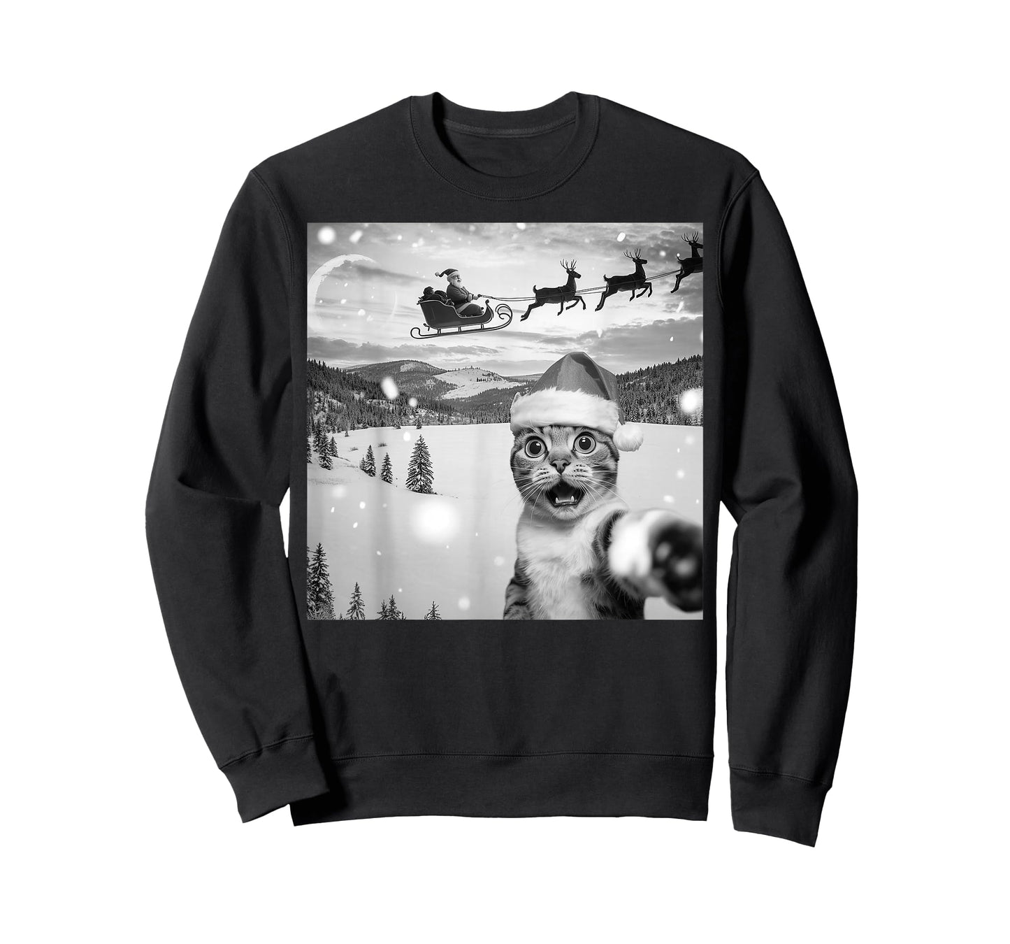 Cat Selfie with Santa T-Shirt