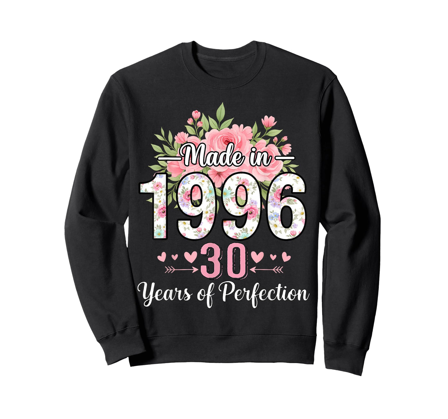 Made in 1996 Floral 30th Birthday Gifts Women 30 Years Old T-Shirt