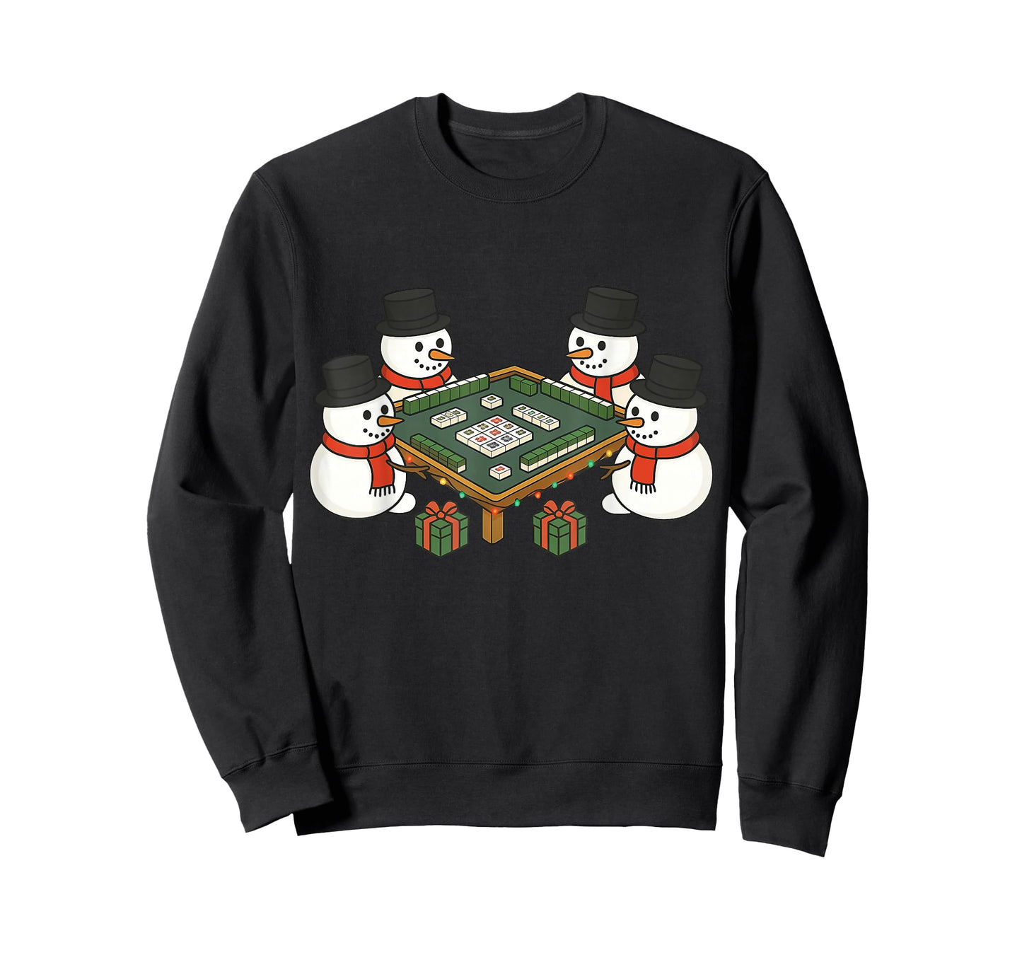 Snowman Playing Mahjong Funny Spooky Ghost Halloween Costume T-Shirt