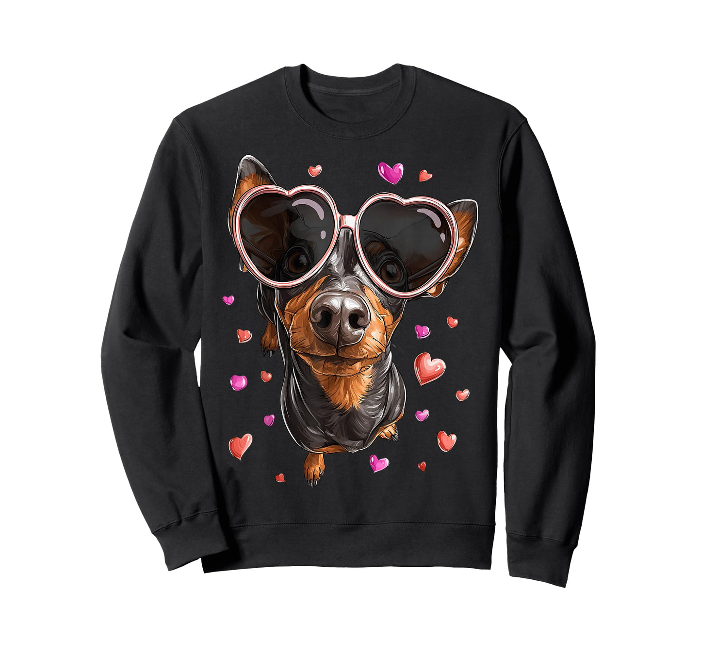 Miniature Pinscher Minpin Dog Valentine's Day Heart T-Shirt