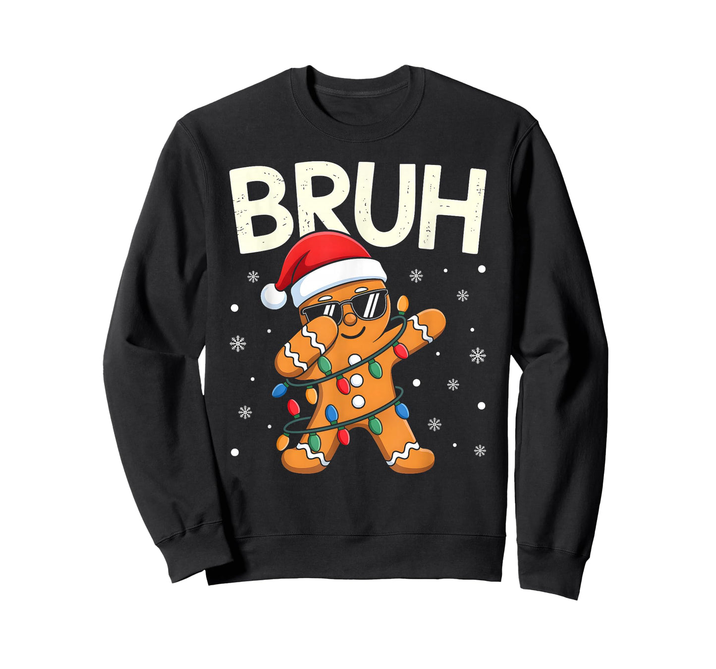 Bruh Christmas Gingerbread Boys Teens Kids Xmas Pajamas T-Shirt