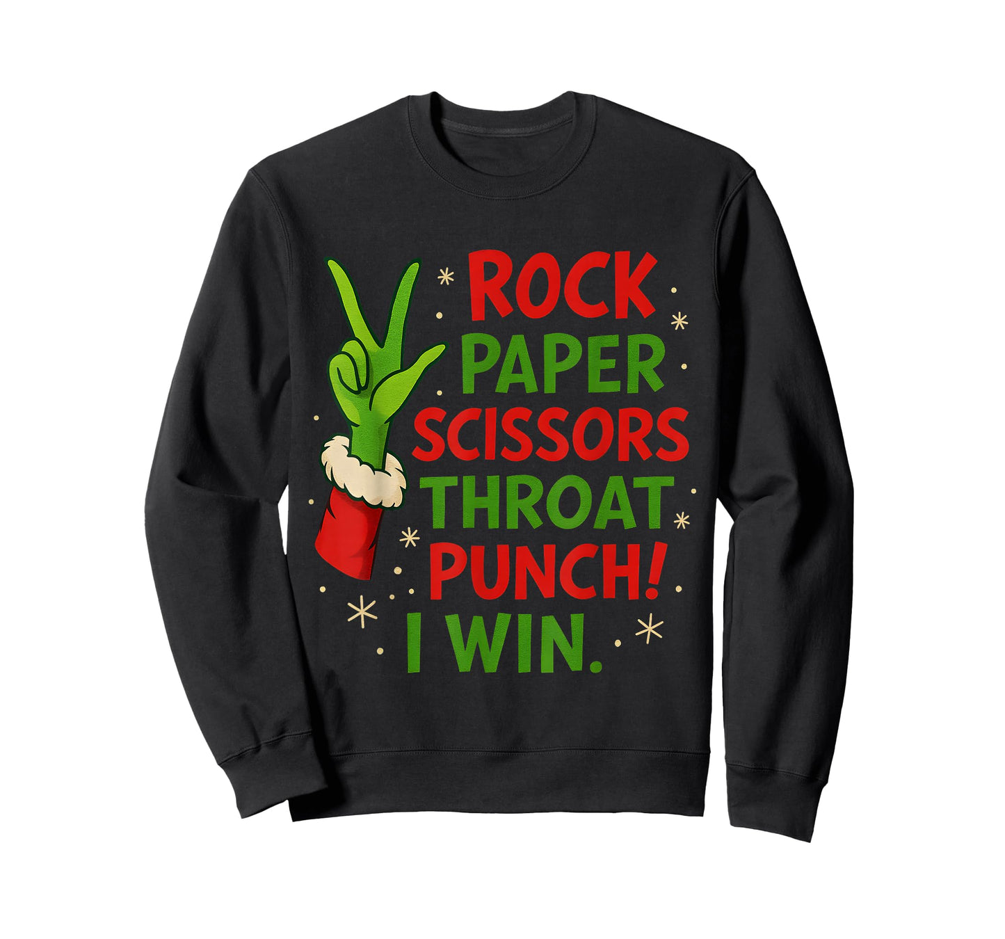 Funny Christmas Rock Paper Scissors Throat Punch T-Shirt