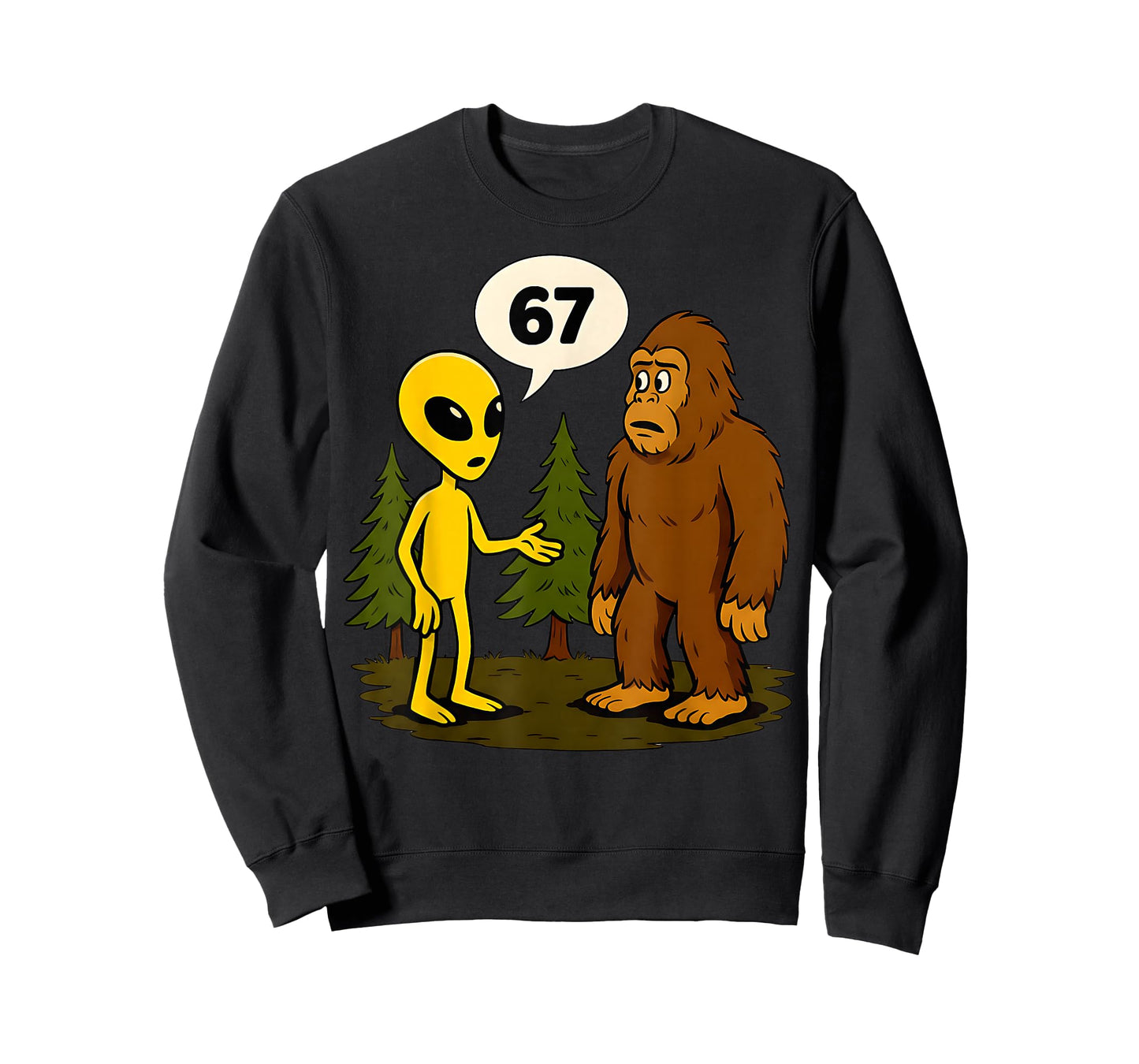 67 Funny Six Seven Gen Alpha Slang Bigfoot T-Shirt