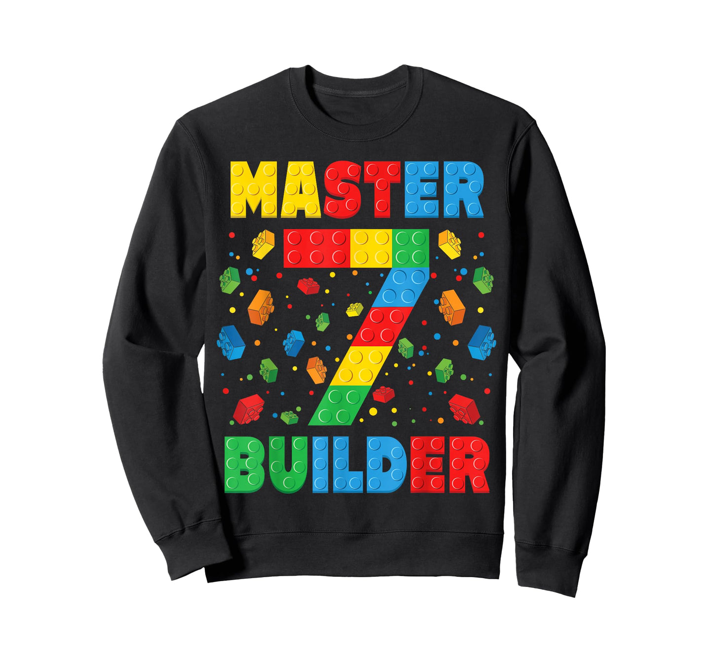 Master Builder Age 7th Birthday Squad Block Building T-Shirt