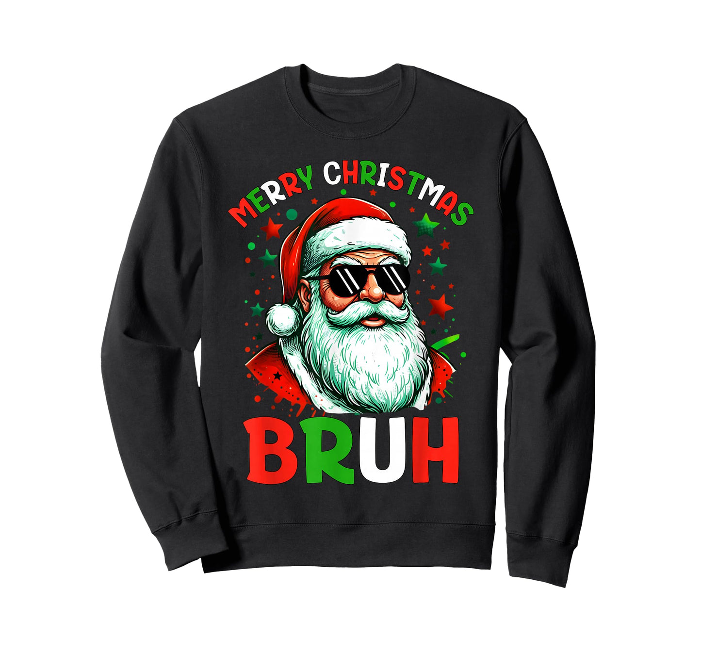 Bruh Christmas Teens Boys Kids Christmas Santa Cluas T-Shirt