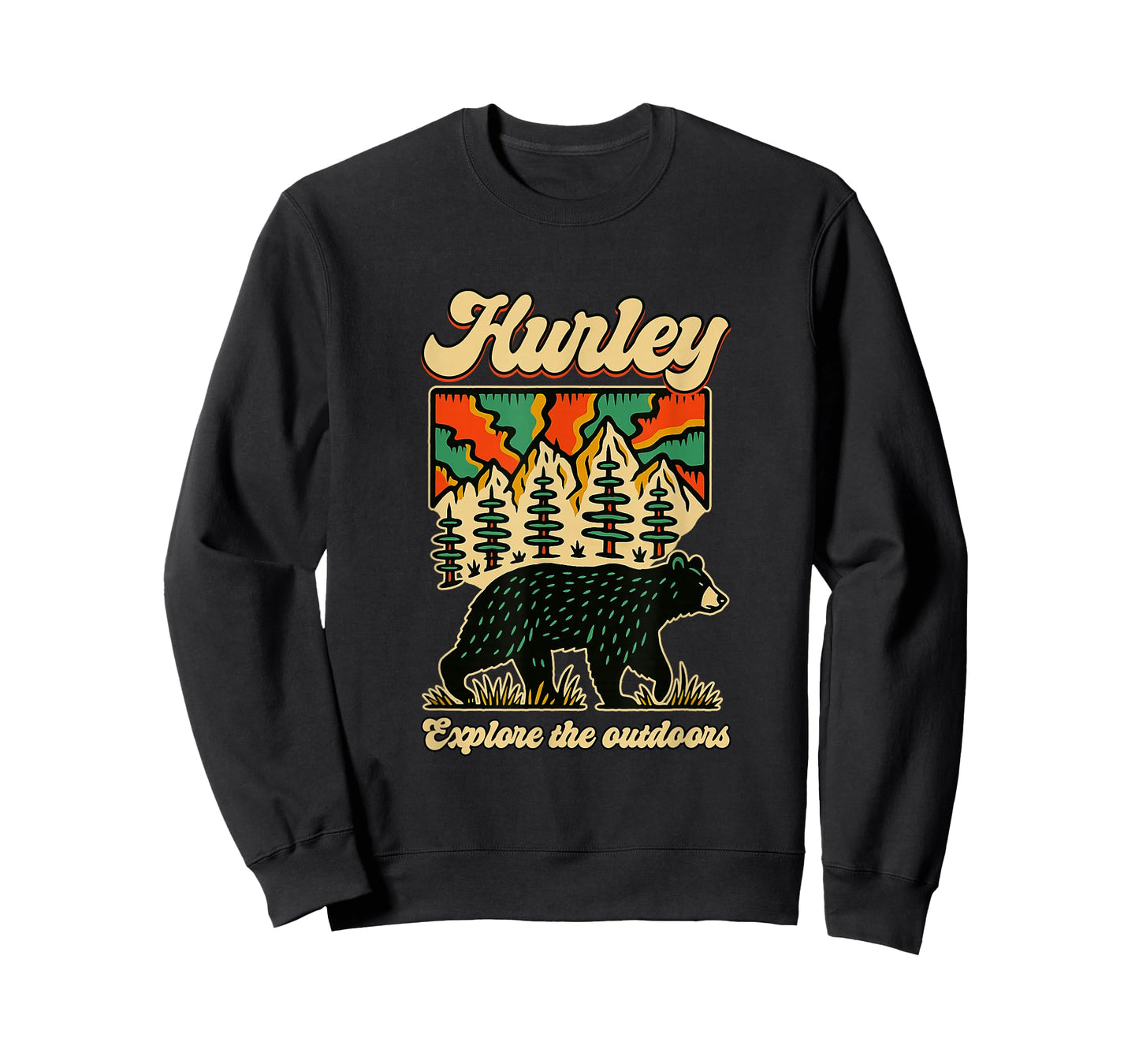 Hurley Virginia Outdoors Black Bear in The Mountains Retro T-Shirt