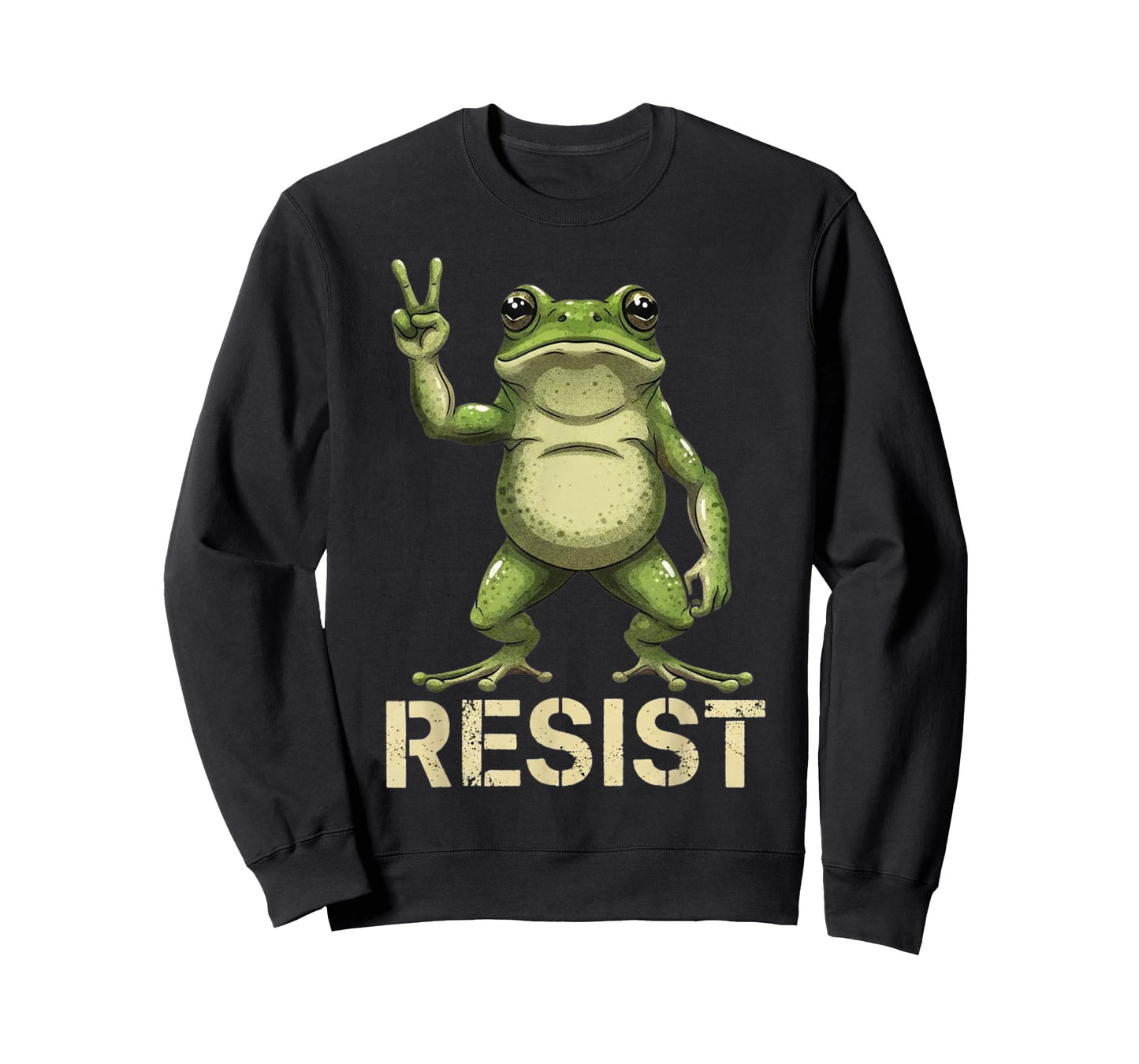 Realistic Frog Resist Protest Peace Sign Funny Activism T-Shirt