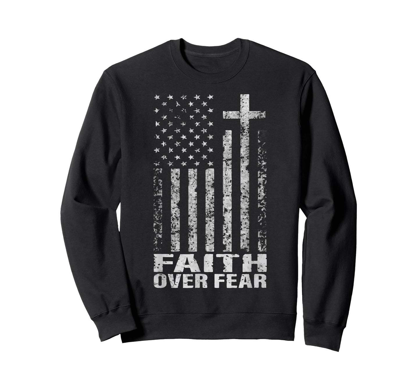 America Pride US Flag Faith Over Fear Christian Bible Prayer T-Shirt